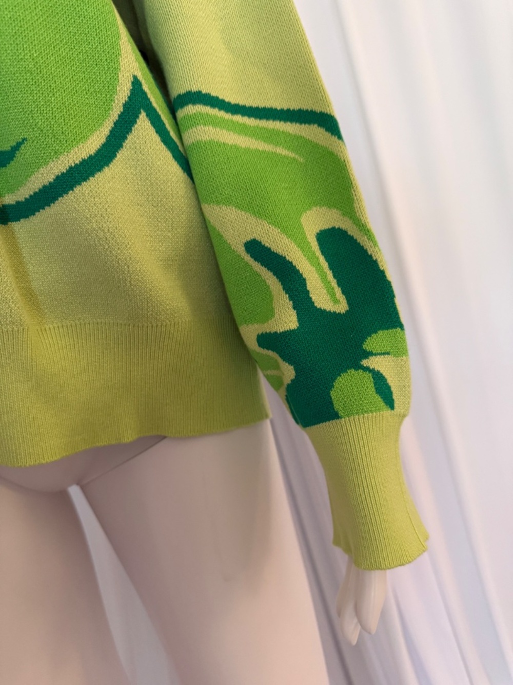 Jaclyn Smith Cactus Green Floral Jacquard Sweater Size XL NWOT - Picture 14 of 16